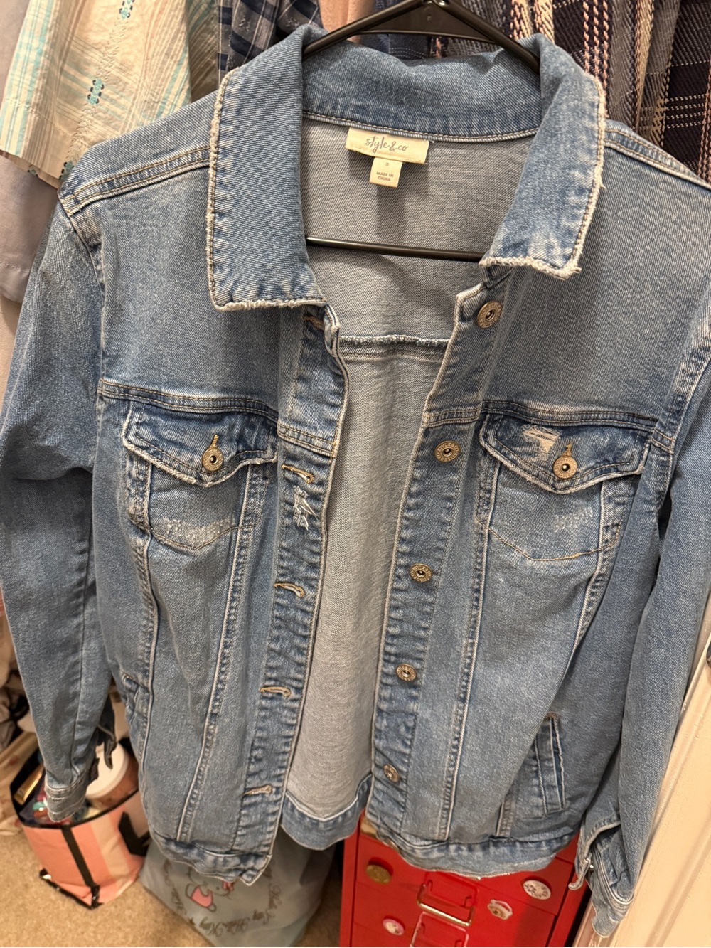 Macy’s Style & Co. Light Wash Blue Denim Jacket